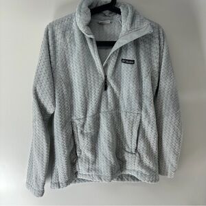 Columbia Light Gray Chevron Plush Half-Zip Pullover
